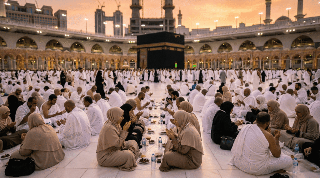 Buka puasa di Masjidil Haram saat Umrah Ramadhan