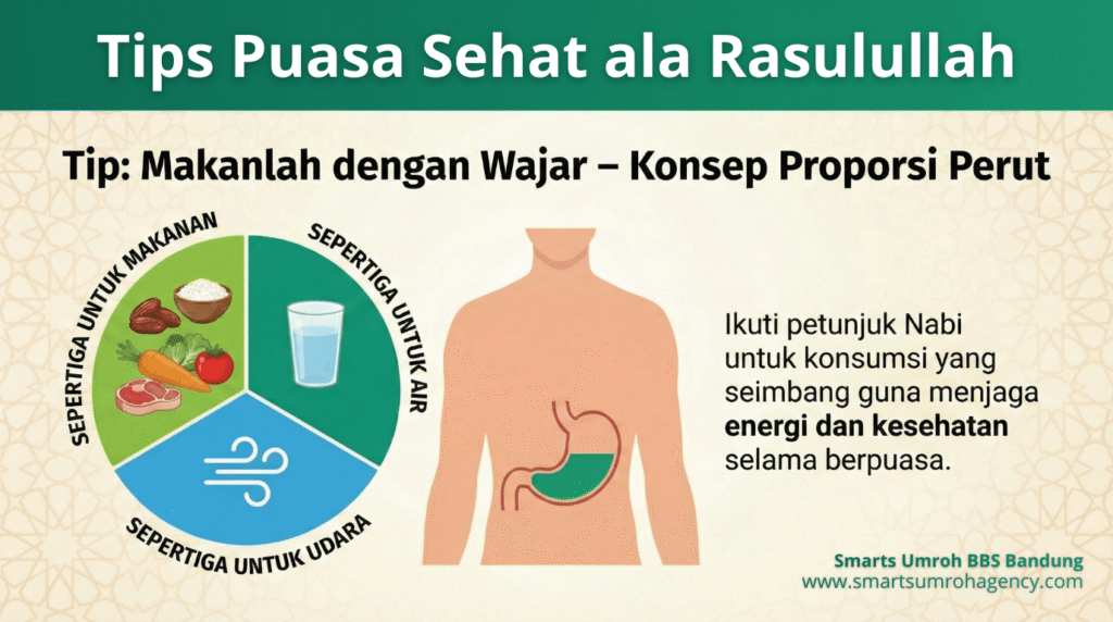 Tips Puasa Sehat ala Rasulullah - Makan secukupnya_Konsep proporsi perut