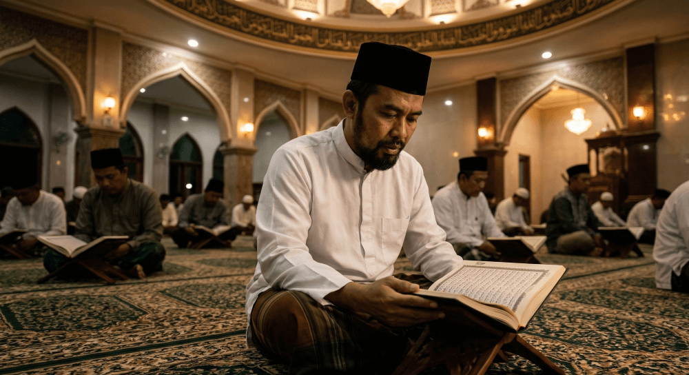 Itikaf di Masjid - Tanda Malam Lailatul Qadar dan Amalan Terbaik untuk Meraihnya