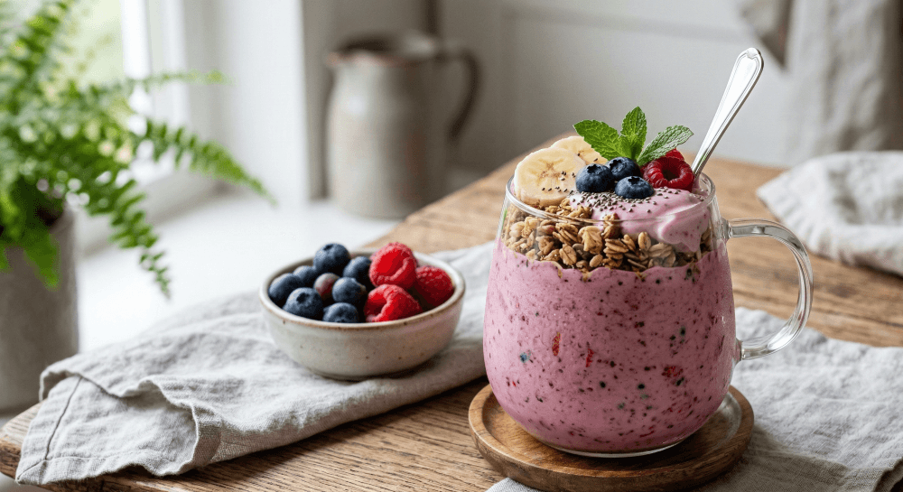 Smoothie Buah dan Yogurt - 7 Menu Sahur Sehat dan Praktis Agar Tidak Cepat Lapar Saat Puasa