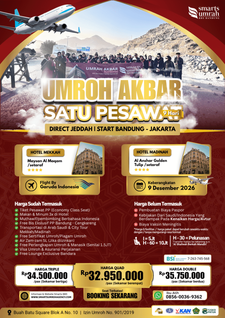 Umroh Akbar 1 Pesawat 9 Desember 2026